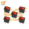 KCD1-104 10A 250V AC red color 4 pin DPDT small plastic rocker switch pack of 5pcs